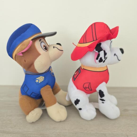 Paw Patrol Lot/Bundle -2- Chase & Marshall 7" Stuffed Animal Plush NEW WITH TAGS - Picture 4 of 9